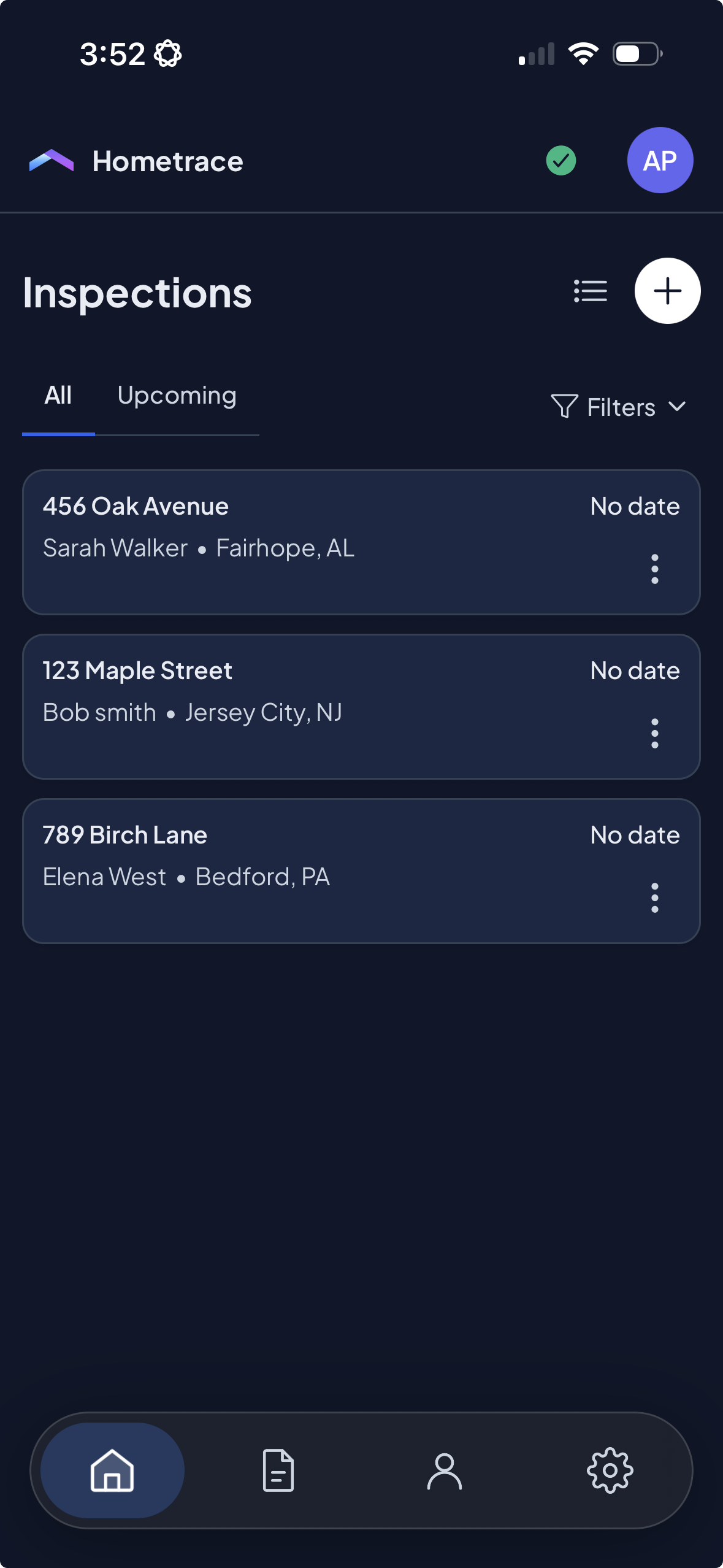 List of property inspections
